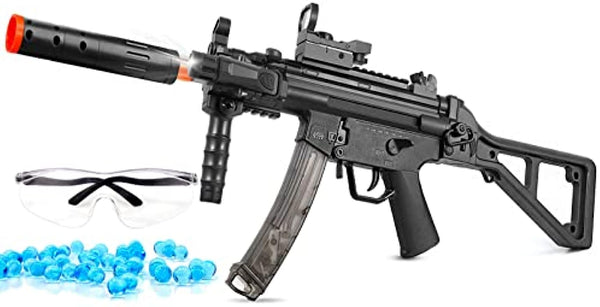 Gel Ball Blaster, 2 Modes Automatic MP5 Splatter Ball Blaster with 60000+ Water Beads, Rechargeable Gel Ball Blaster Toy Gift for Outdoor Yard Backyard Shooting Games, Age 14+