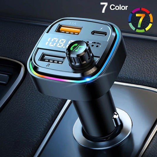 Fm Transmitter - Bluetooth Transmitter Car Stereo - Bluetooth Fm Transmitter - 2 Usb Ports , 1 Usb c Port , Car charger , Fast Charge