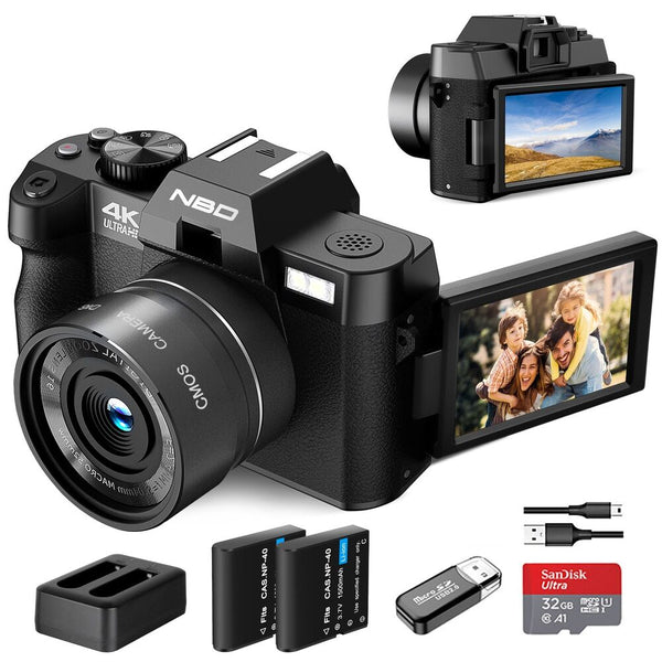 Digital Camera 4K HD 48MP 3.0" Screen Compact 16X Video Camera Anti-Shake 32GB SD