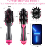 Hot Air Brush, 4 in 1 Hair Dryer Brush & Volumizer, One Step Blow Dryer Suitable for Straight and Curly Hair, Ceramic Coating Achieve Salon Styling at Home 1200W（Gold）